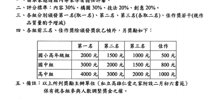 2017生活法律漫畫比賽活動簡章