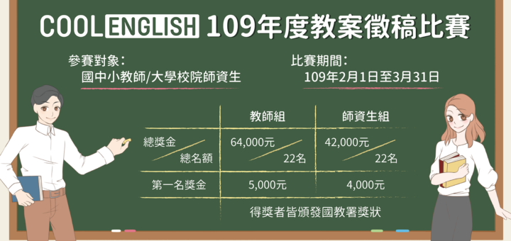 109年度「運用Cool English網站資源．融入英語課程教學」教案徵稿