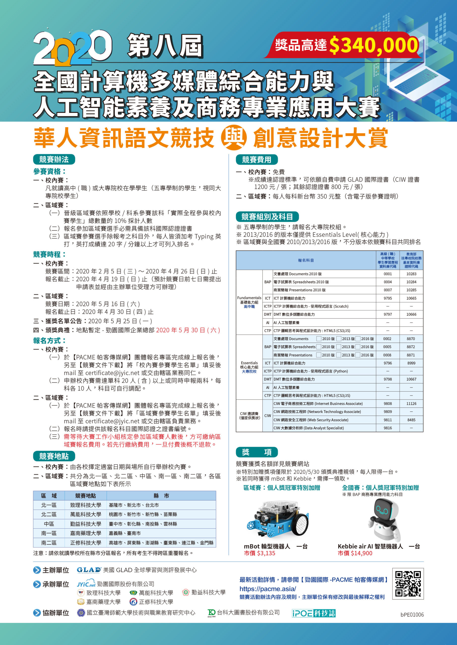 華人資訊語文競技與創意設計大賞。2020第八屆全國計算機多媒體綜合能力與人工智能素養及商務專業應用大賽 海報