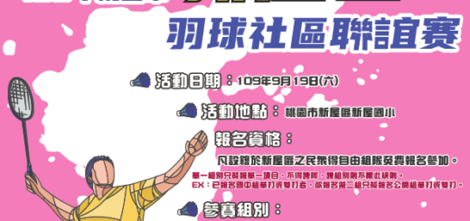 109年「運動i臺灣」桃園市新屋區羽球社區聯誼賽