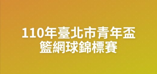 110年臺北市青年盃籃網球錦標賽