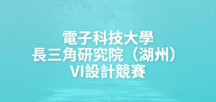 電子科技大學長三角研究院（湖州）VI設計競賽