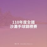 110年度全國沙灘手球錦標賽