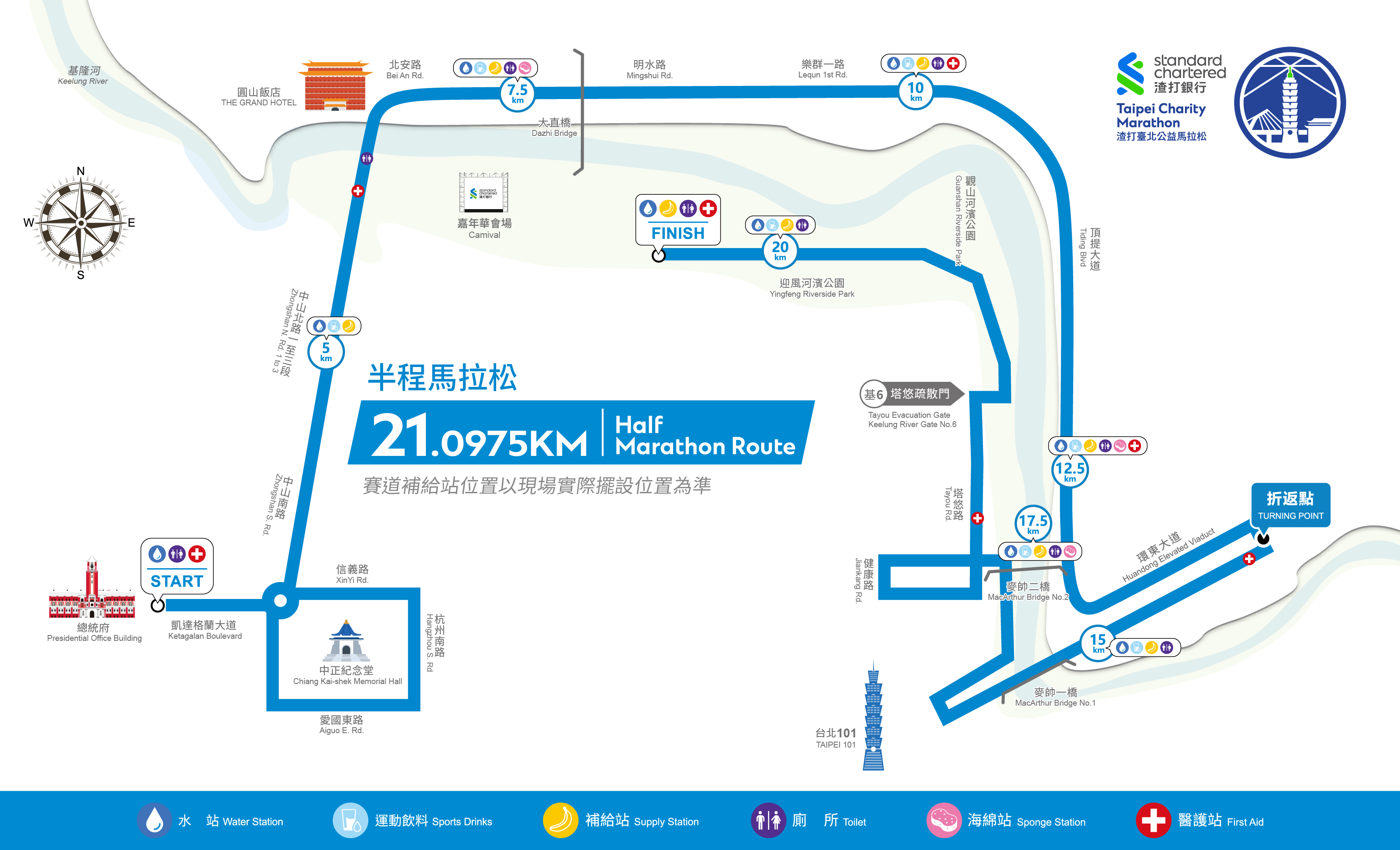 半程馬拉松 21.0975 公里路線