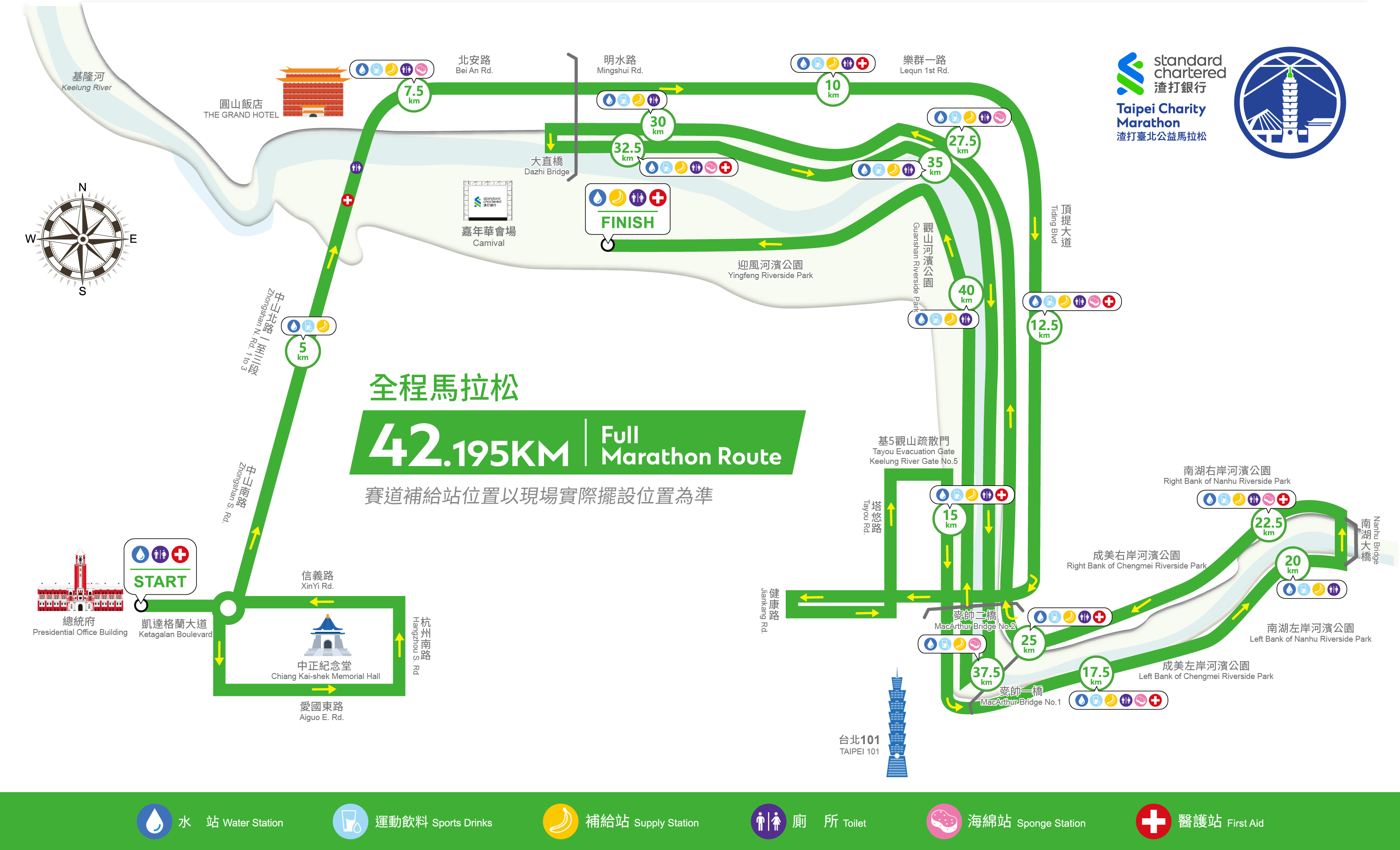 全程馬拉松 42.195 公里路線